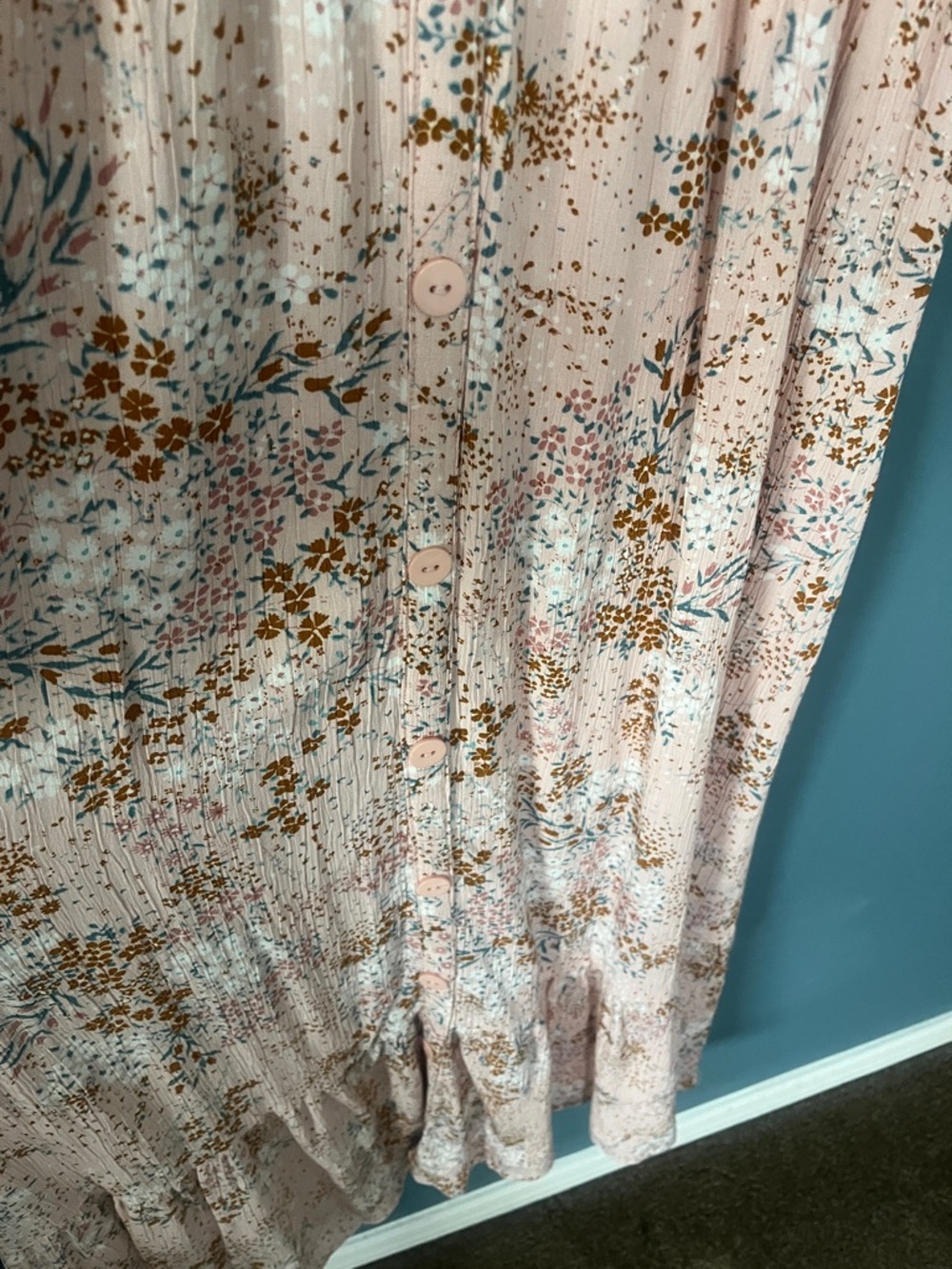 Market & Spruce Blush Pink Floral Button-Front Maxi Dress - Picture 9 of 9